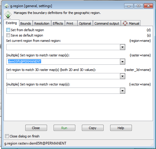 Region Settings Selection