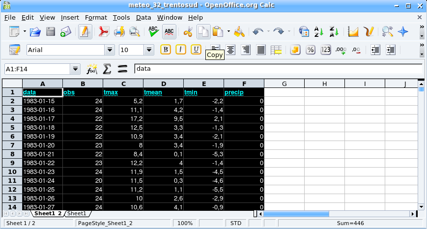 how to create a table using excel in openoffice