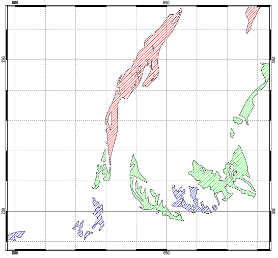 vareas geology  where GEO_NAME like 'Zb'  pat ../patterns/diag_up.eps  pscale .5  fcolor - cat  setrule 0-500:red 0 <= cat < 500  setrule 500-1000:green 500 <= cat < 1000  setrule 1000-5000:blue 1000 <= cat < 5000 end