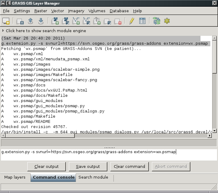 Installing wx.psmap from wxGUI Command Prompt