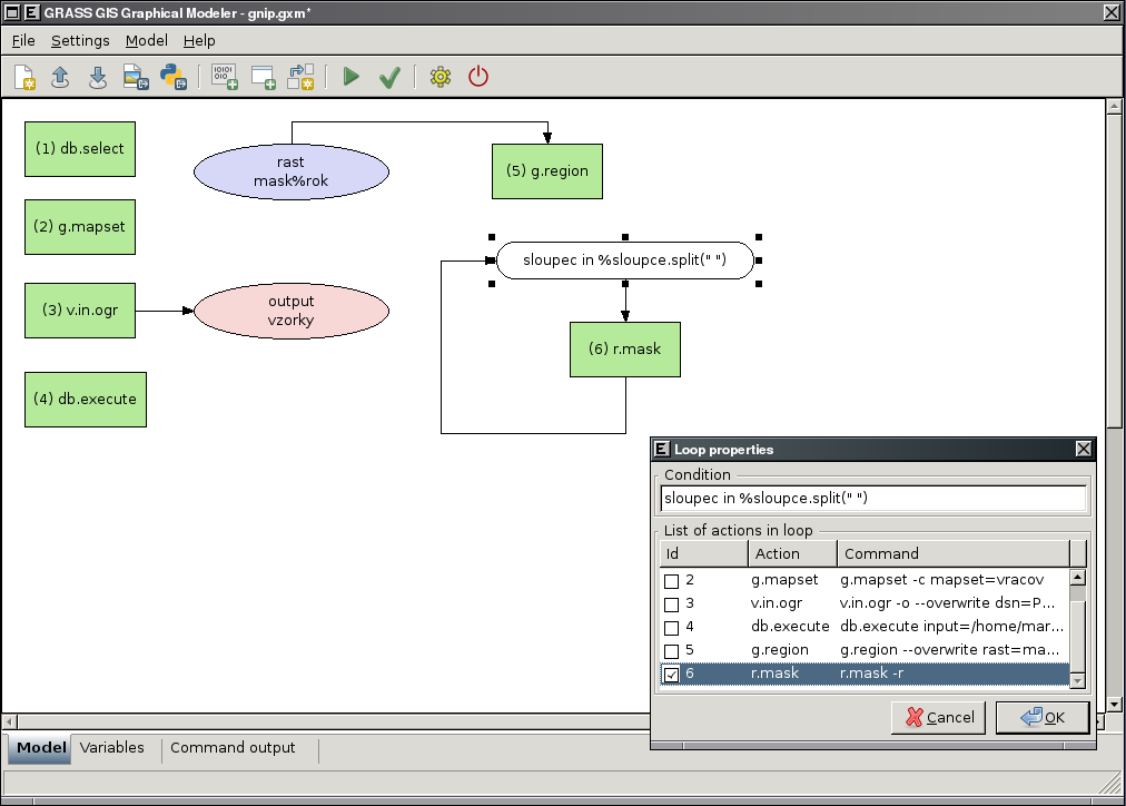 Graphical Modeler: define loops in the model