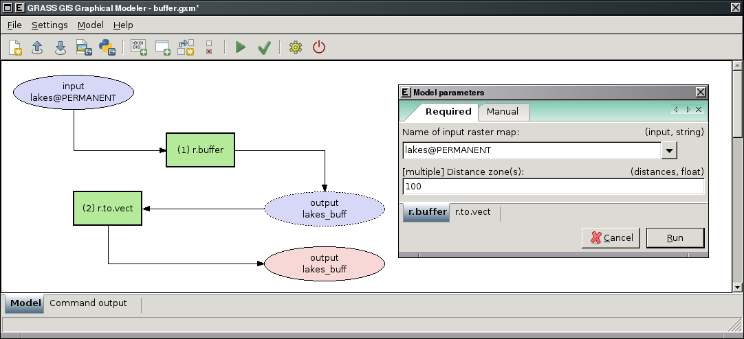 Graphical Modeler: run parametrized model