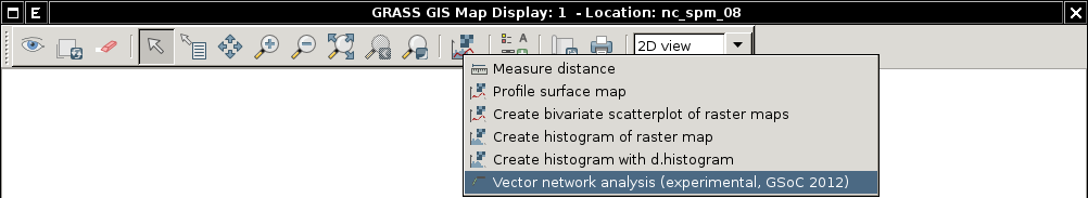 Launch 'Vector network analysis' tool from Map Display Window toolbar